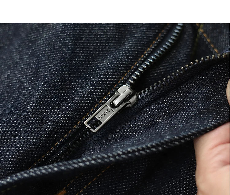 Iceupsnow Men’s Vintage High-Waist Loose Fit Plaid Denim Jeans - Full-Length Straight-Leg for Winter