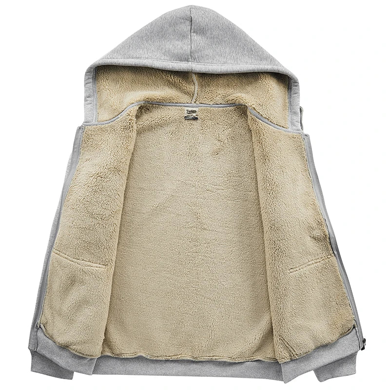 UNION ARMY Men’s Thick Hooded Sweatshirt with Zipper - Casual Sportswear, Regular Fit, Winter-Ready