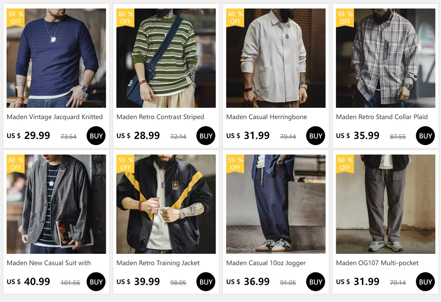 MADEN Men’s Safari Style Slim Fit Straight-Leg Denim Jeans - Embroidered, Vintage-Inspired with Raw Denim Finish