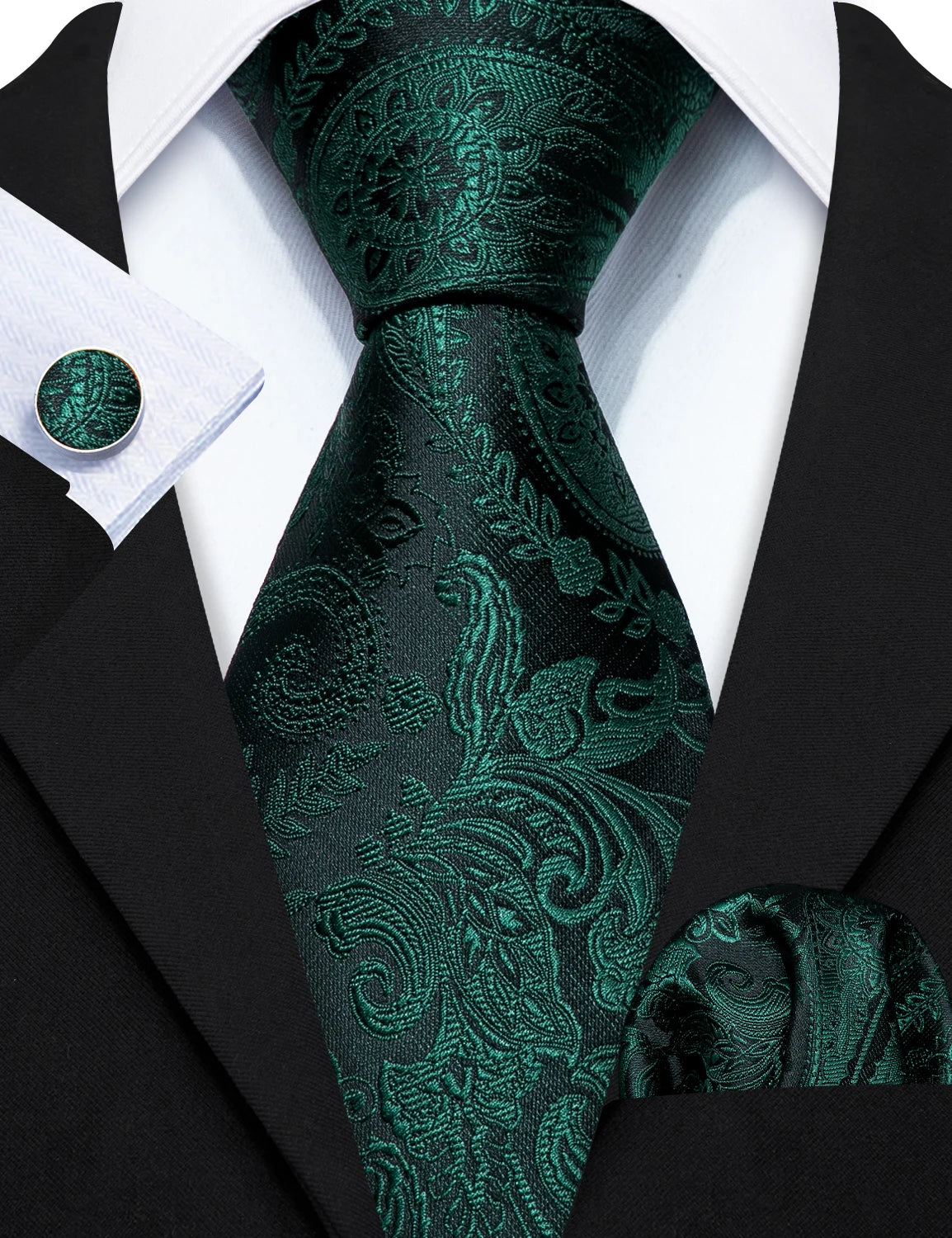 Title: Barry.Wang Green Floral Bow Tie - Silk & Polyester Blend