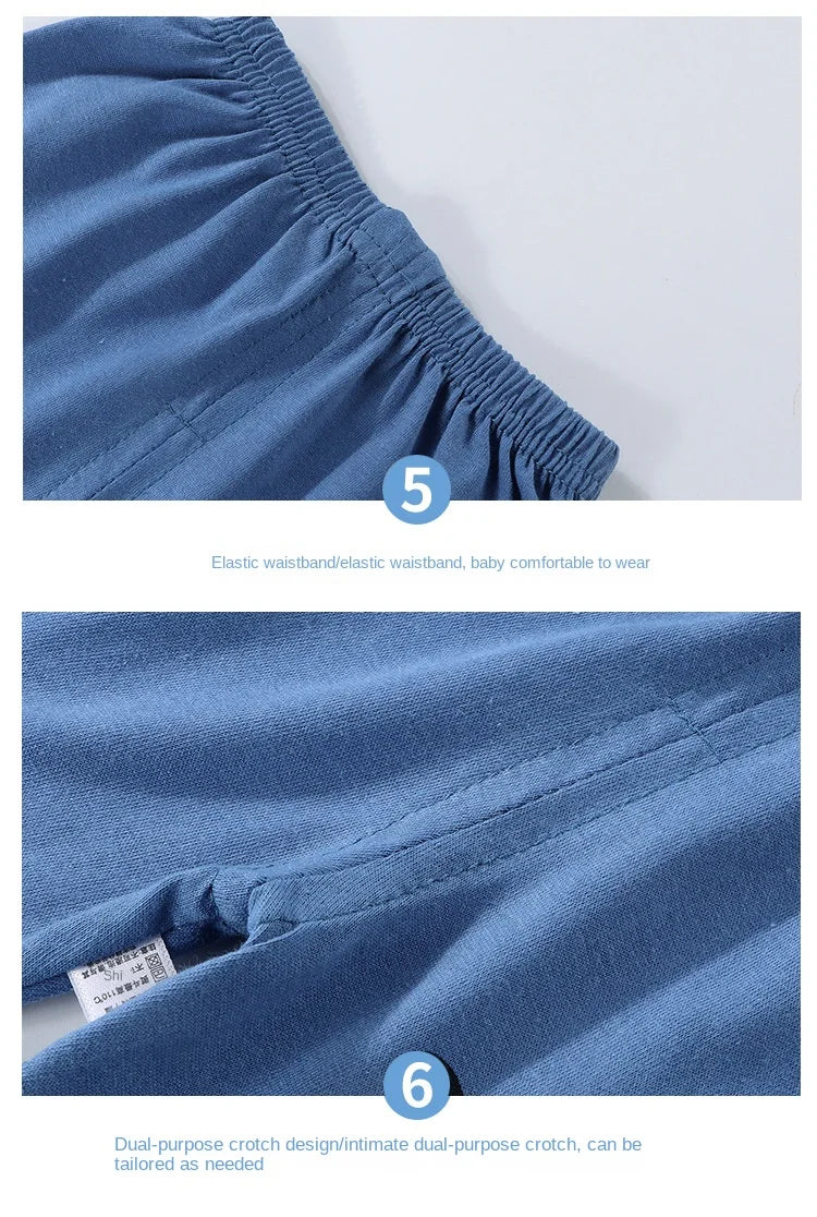 NoEnName_Null Unisex Summer Outfit for Kids – Soft Cotton-Polyester Casual Wear (Ages 25M–12Y)