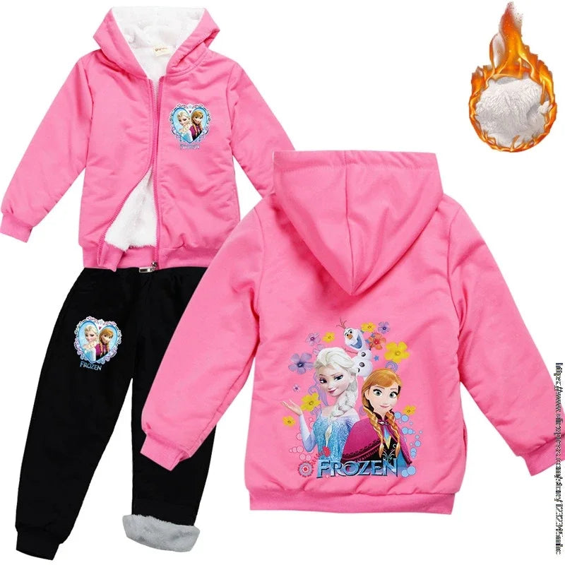 Disney Kids' Cartoon Hooded Pullover Set – Winter Coat for Boys and Girls (Ages 7-13)