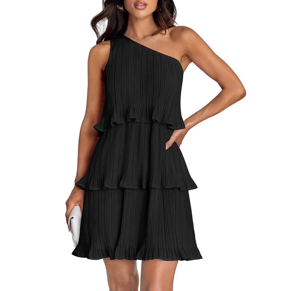 YJKDYK Women’s One-Shoulder A-Line Beach Dress – Summer 2024 Collection