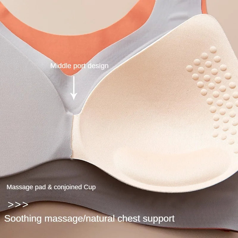 KING'S FAITH Women's Floral Push-Up Bra - Wire-Free, Front Closure, Everyday Comfort