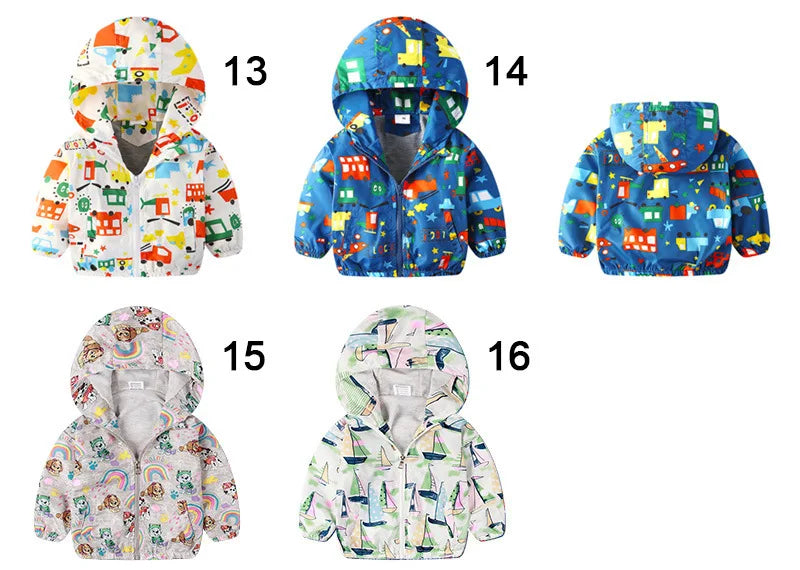 Children cartoon Sport Jacket Long Sleeve Hoodie Zipper New Spring Autumn and winter Kids Outerwear
