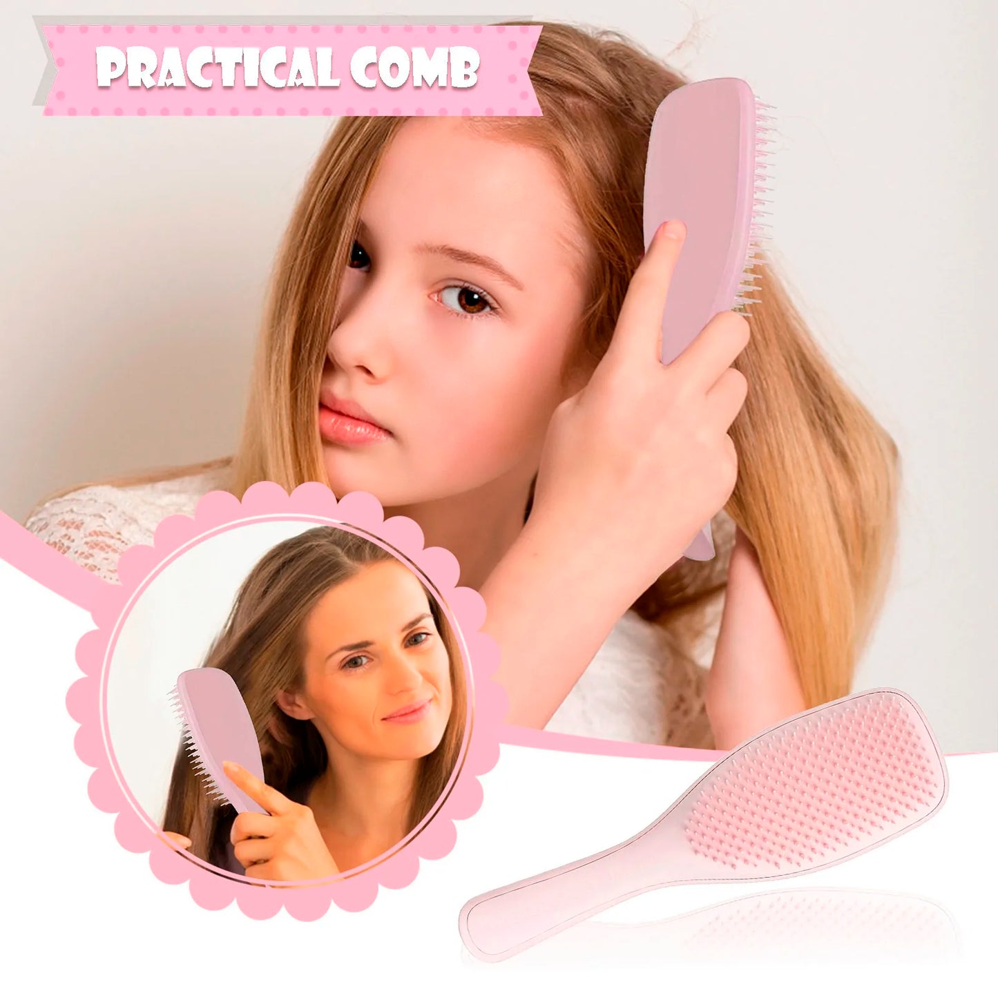 Loop Hair Brush – Detangling Plastic Brush for All Hair Types