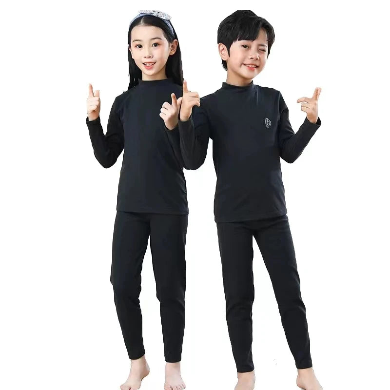 XJYIYUANLC Unisex Cartoon Print Homewear Set for Kids (Ages 7-13Y)