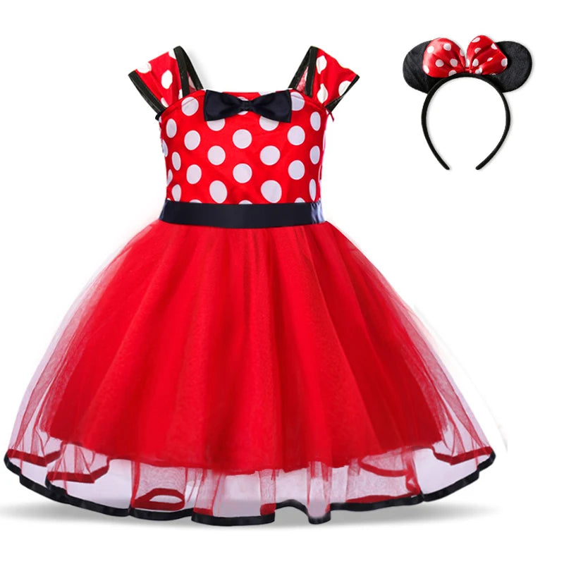 RBVH Baby Girl’s A-Line Polka Dot Dress with Bow – All-Season Fashion