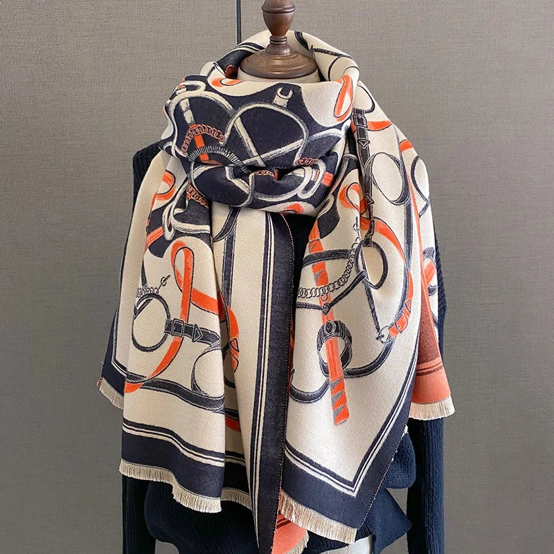 Jane Deiune Women’s Winter Warm Printed Scarf & Shawl – Stylish and Cozy Winter Accessory