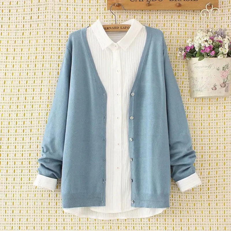 Women’s Slim Fit Single-Breasted V-Neck Casual Cardigan – Autumn/Winterr