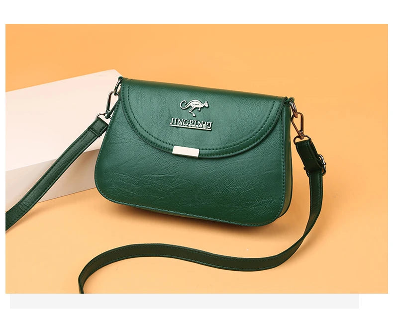 NoEnName_Null PU Shoulder Bag for Women – Soft Square Design with Interior Compartments