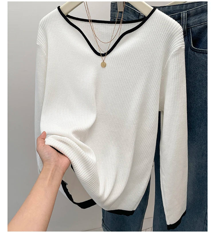 BigLargi Women's Loose Fit V-Neck Casual Shirt – Autumn/Winter Collection