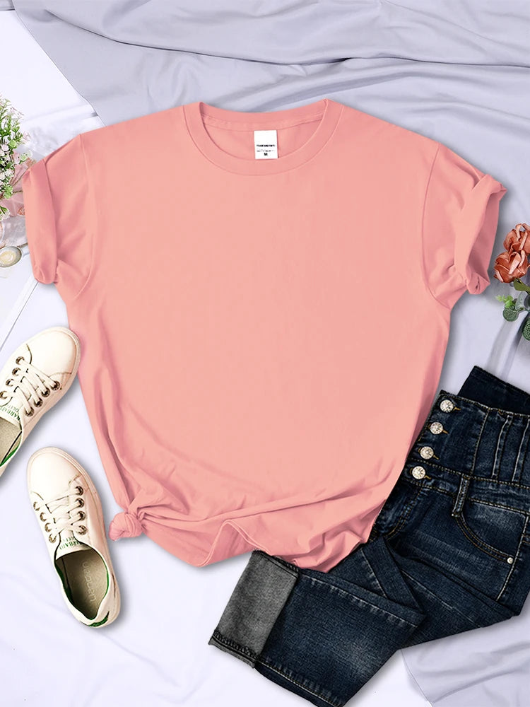Summer Women Solid Color T-Shirts Comfortable All-Match Multicolor Clothes Loose O-Neck Short Sleeve Casual Female Tops