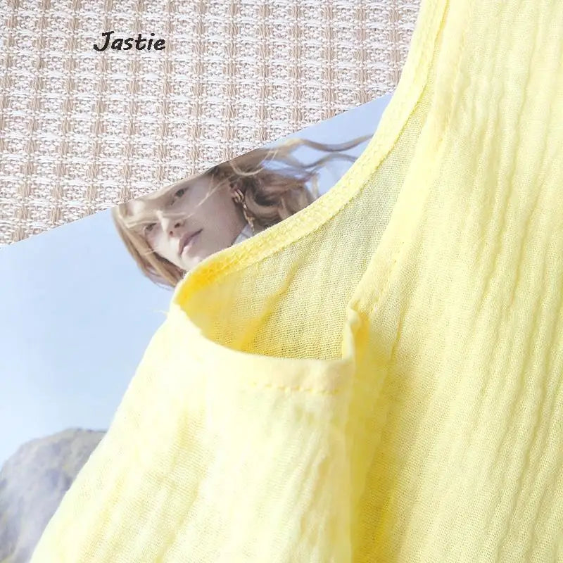 JASTIE Women's Casual A-Line Sleeveless Jersey Dress – Mid-Calf Length, Spring/Summer Style