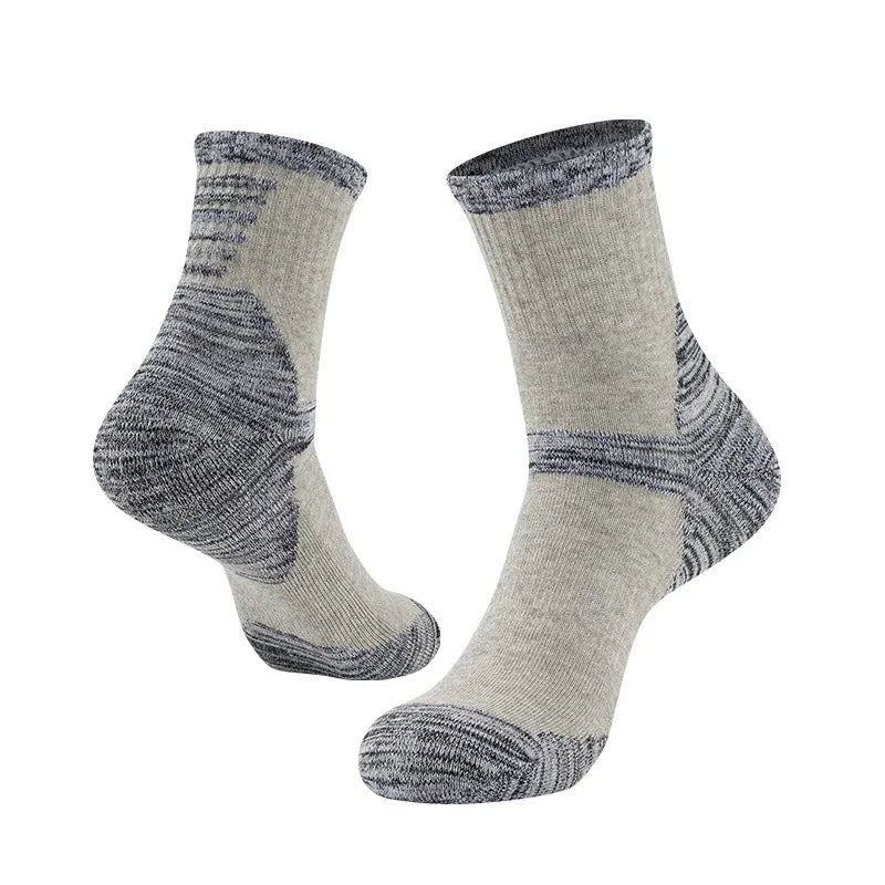 YWSLRC Men's Cotton Hiking Socks – Elastic, Anti-Slip, Moisture-Wicking for Daily & Exercise