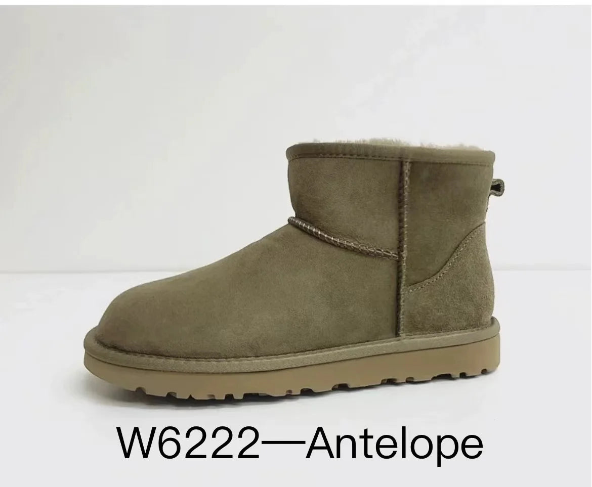 Derbies Women's Winter Fur-Lined Home Cotton Shoes - Waterproof Platform, Sheepskin Insole, Solid Color, Comfortable & Cozy