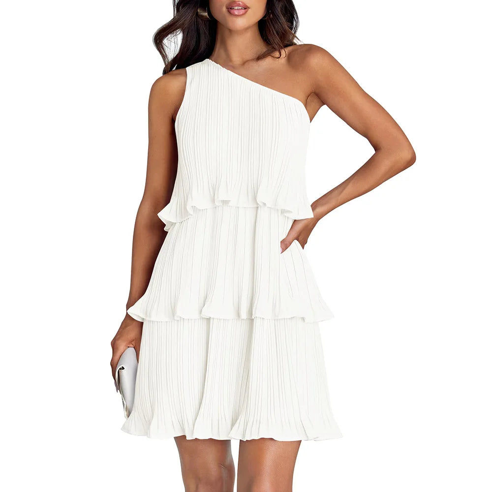 YJKDYK Women’s One-Shoulder A-Line Beach Dress – Summer 2024 Collection