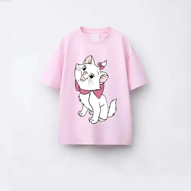 Disney Girls' Cartoon Knit Tee – Casual Summer Top for Ages 7–13