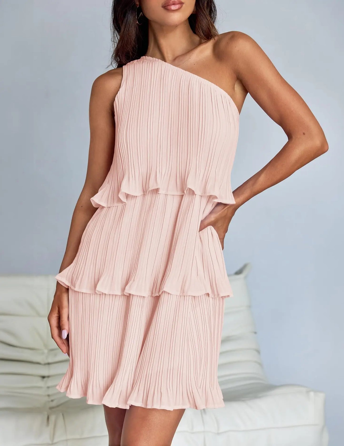 YJKDYK Women’s One-Shoulder A-Line Beach Dress – Summer 2024 Collection