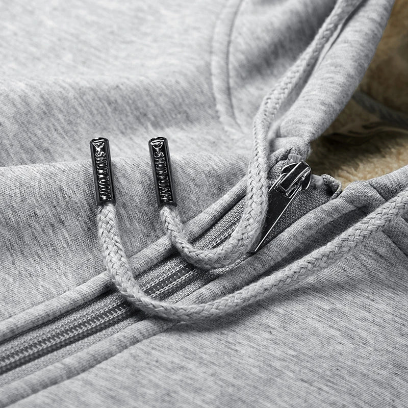 UNION ARMY Men’s Thick Hooded Sweatshirt with Zipper - Casual Sportswear, Regular Fit, Winter-Ready