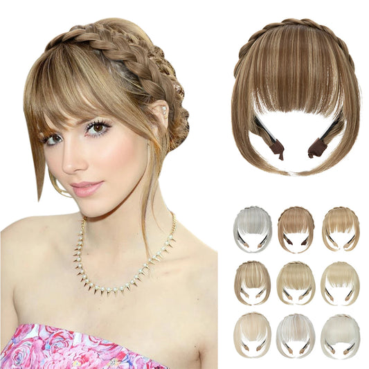 SARLA Blunt Bangs Clip-In Hair Extension – High Temperature Fiber, Pure Color, Permable