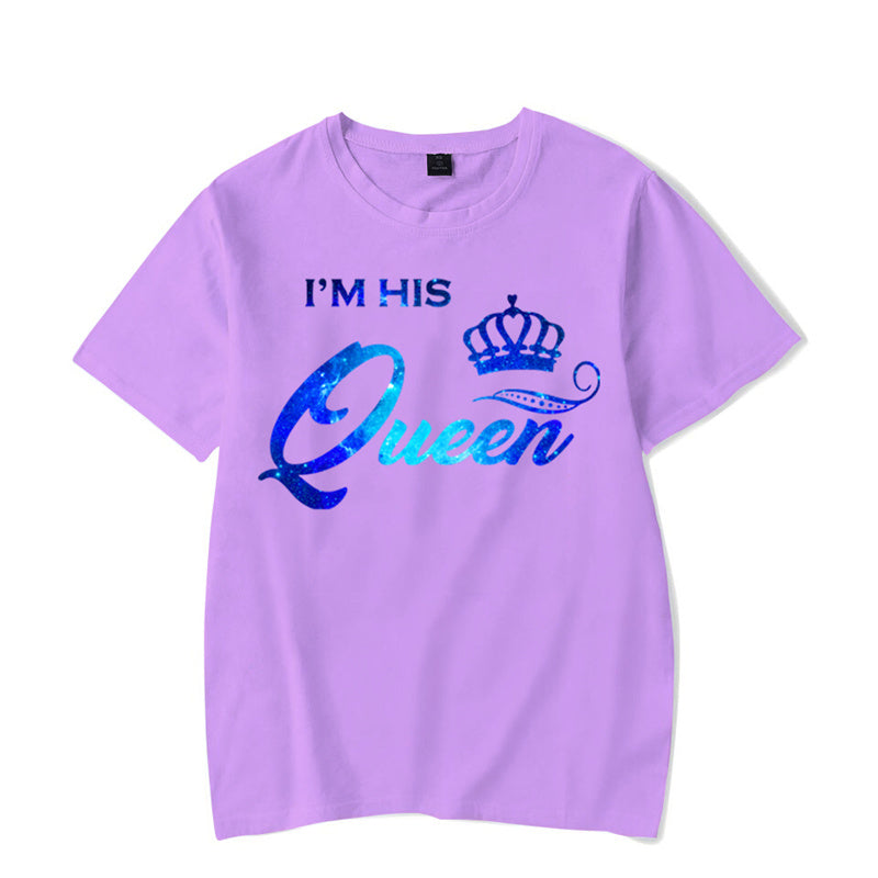 WGTD WISH Funny Animal Print Casual T-Shirt for Women – Summer Couples Matching Tee