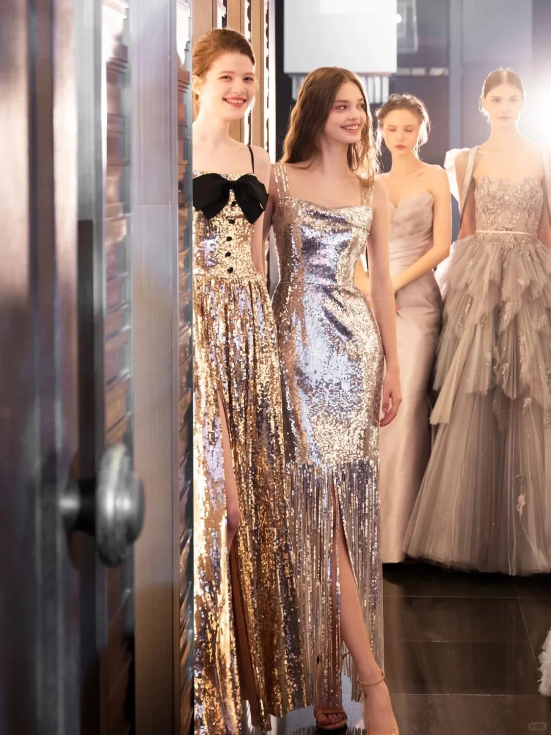 Elegant Satin Mermaid Prom Dress with Crystal Decoration by Hoepoly