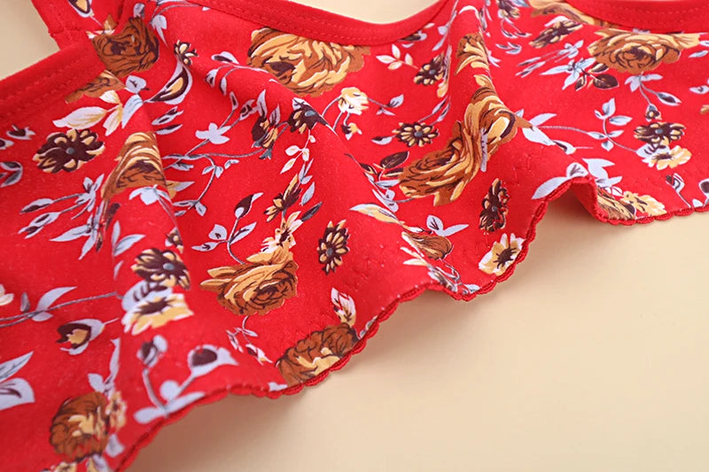 KING'S FAITH Women's Floral Push-Up Bra - Wire-Free, Front Closure, Everyday Comfort