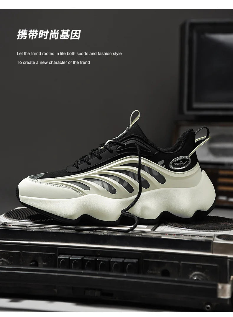 Yuzhy Men's Breathable Casual Lace-Up Shoes - Winter-Ready, Anti-Odor Sneakers
