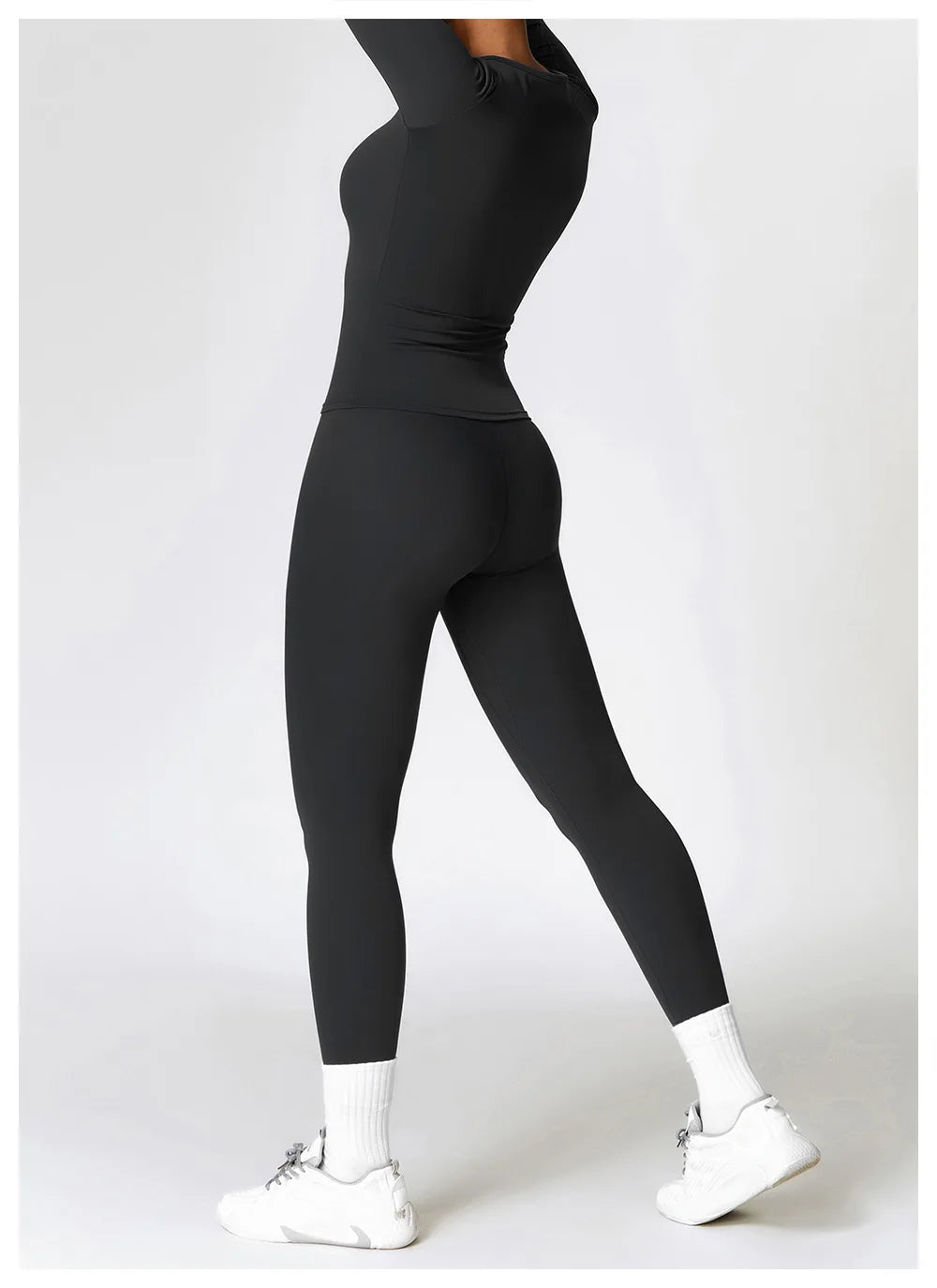 YEHAN Women's Sporty Yoga Set - High Waist, Quick Dry, Spandex/Nylon, Full Sleeve