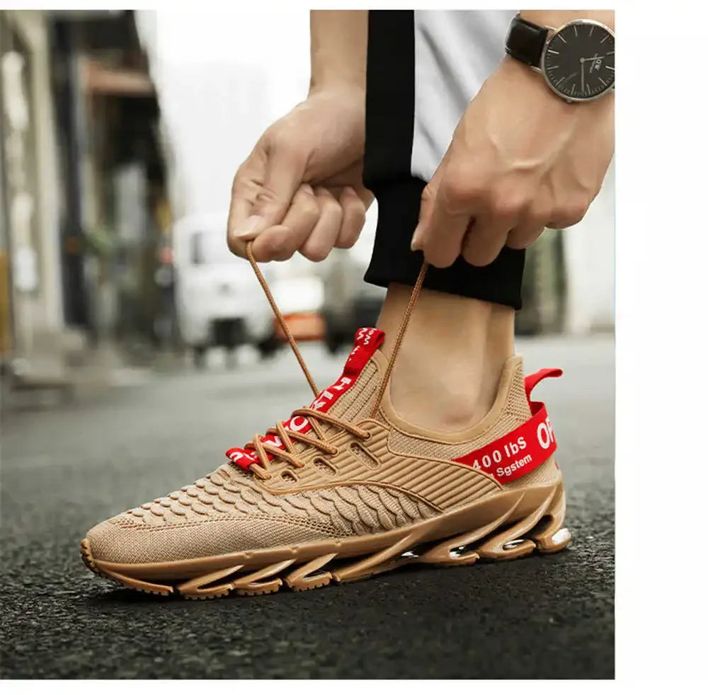 Hundunsnake Men's Breathable Mesh Lace-Up Sports Loafers - Stylish & Comfortable Casual Shoes