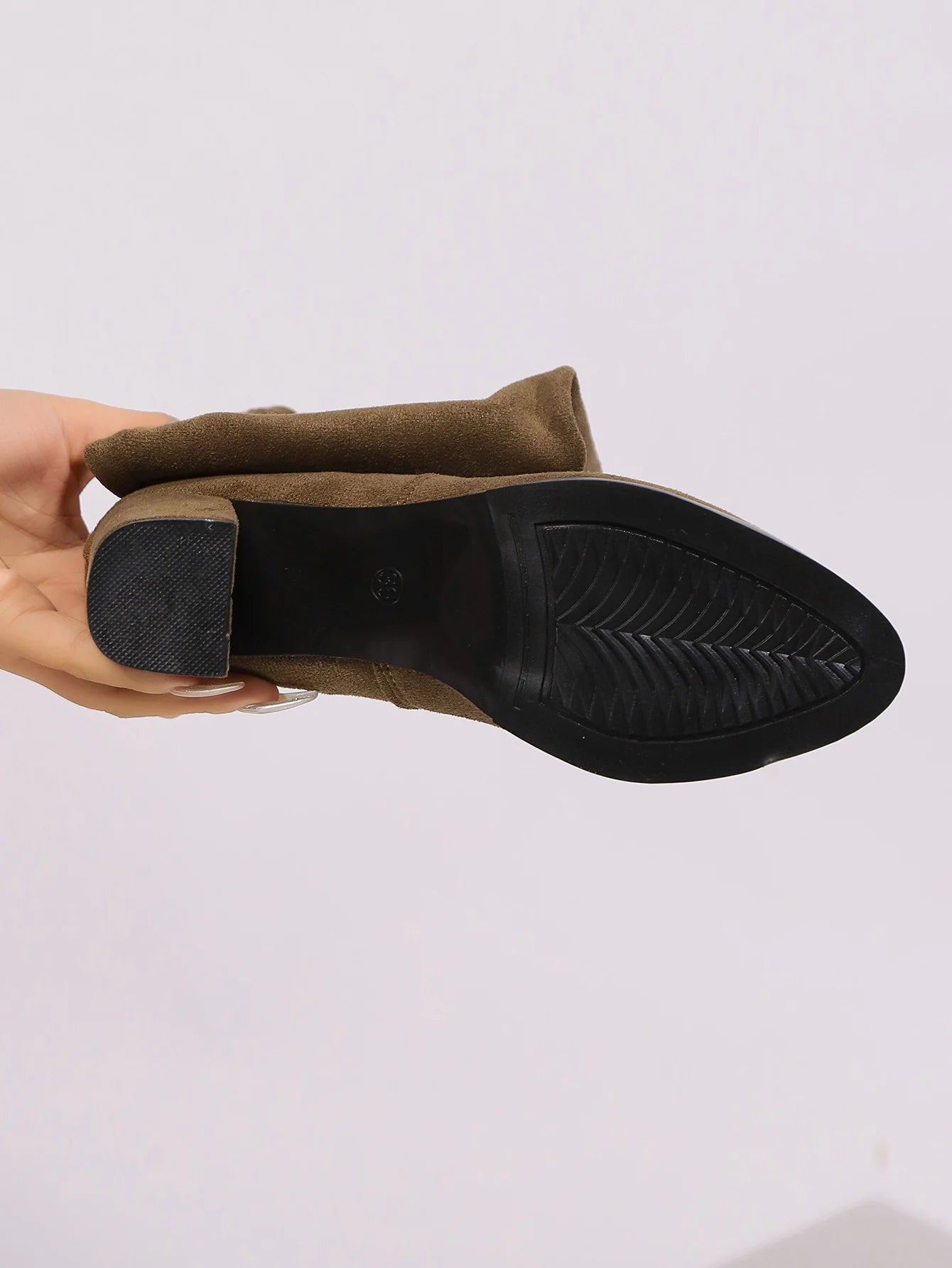COZOK Winter Ankle Boots for Women – Faux Nubuck with Fur & Velvet Lining, Square Heel