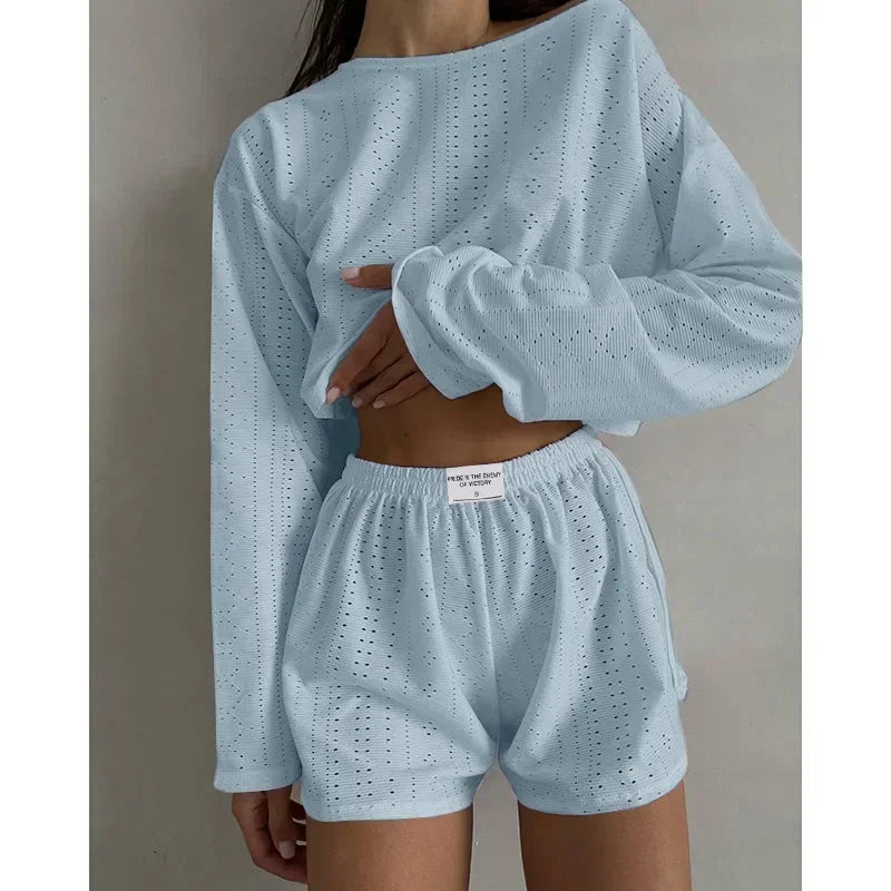 CYSAYS Women’s Casual Pullover Top with Hollow Out Details & Flare Sleeves – Summer 2024 Collection