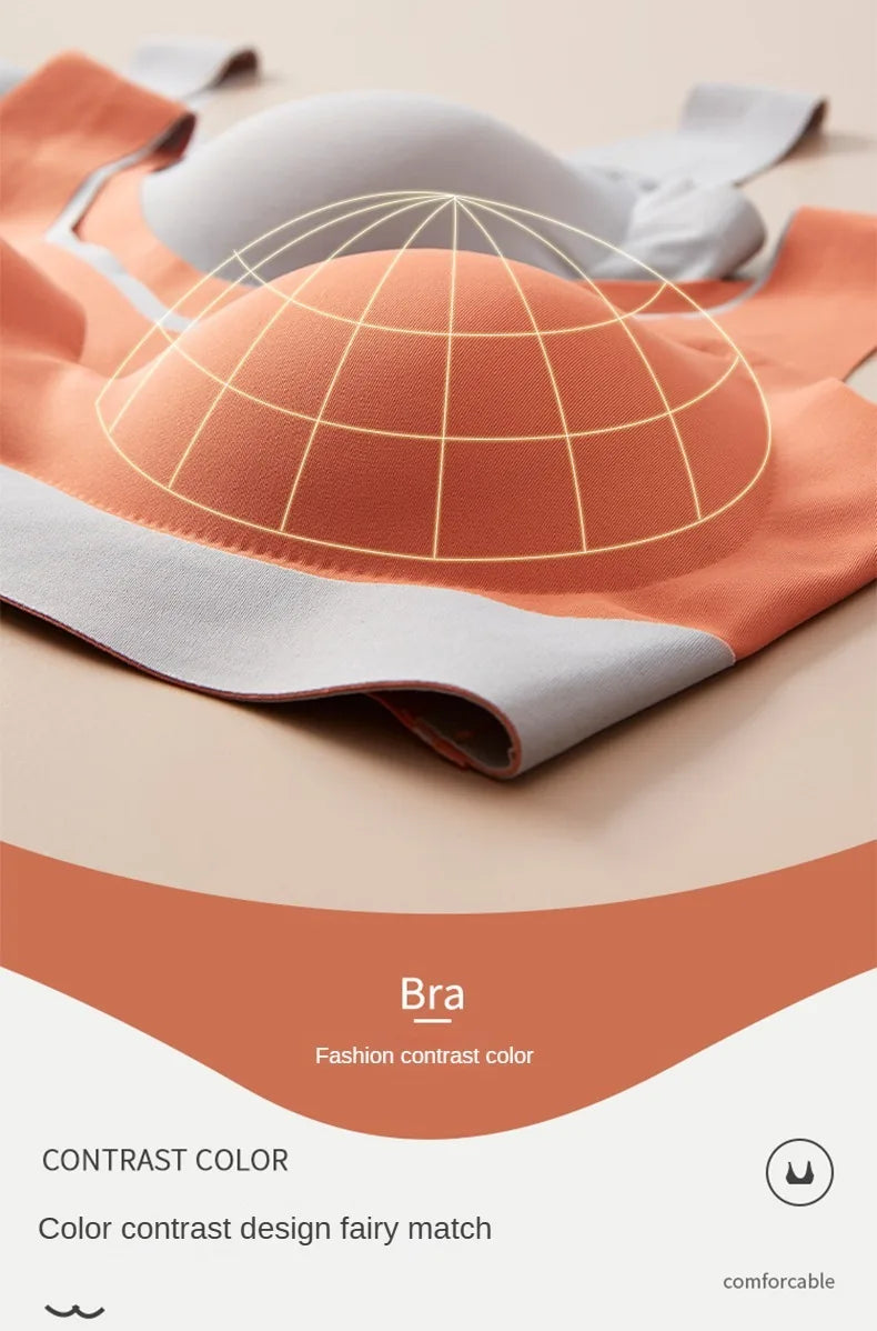 KING'S FAITH Women's Floral Push-Up Bra - Wire-Free, Front Closure, Everyday Comfort