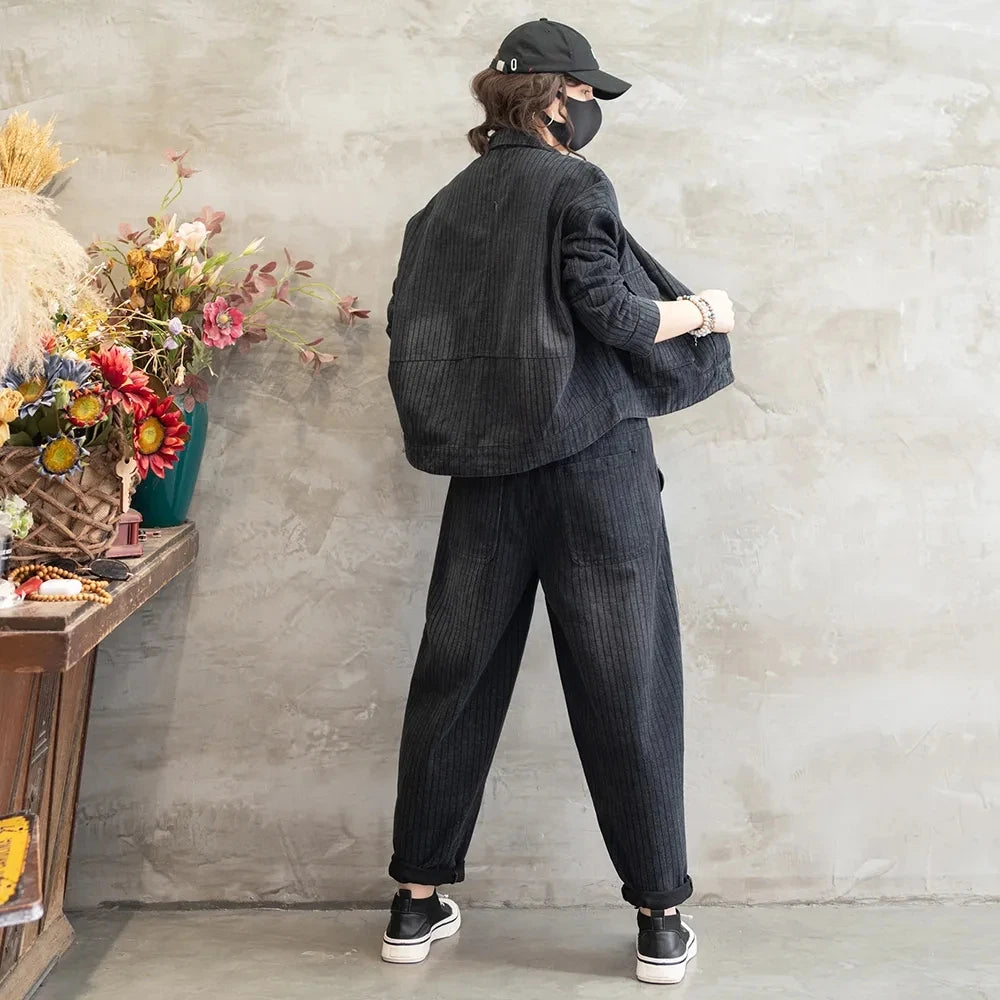 Stylish Denim Jacket Suit for Office Ladies