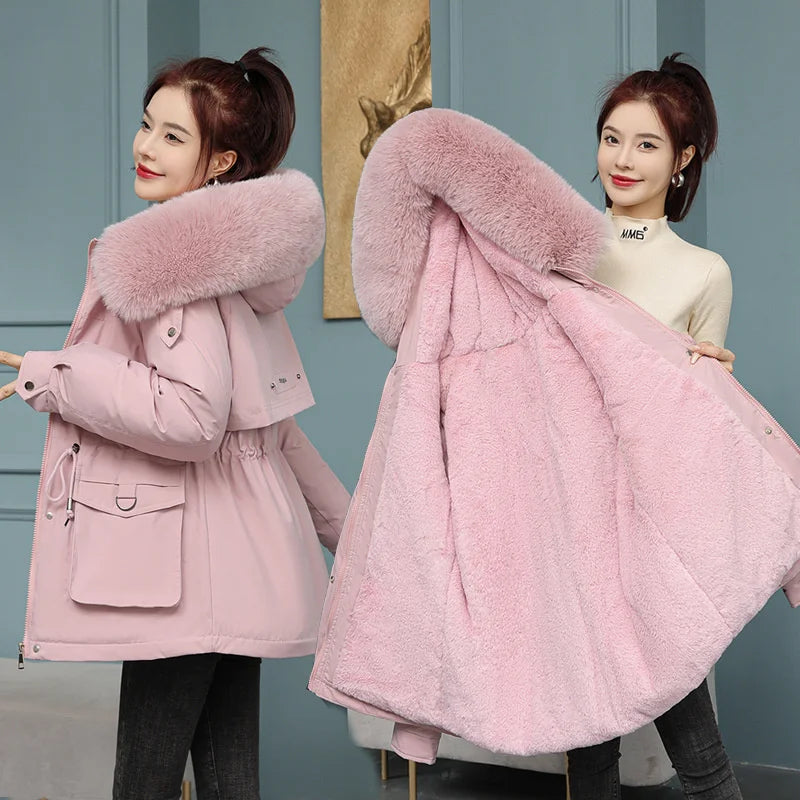Women's Thick Hooded Winter Jacket - Warm & Stylish
