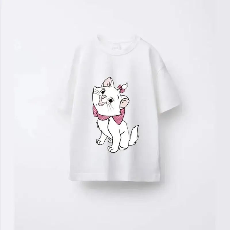 Disney Girls' Cartoon Knit Tee – Casual Summer Top for Ages 7–13
