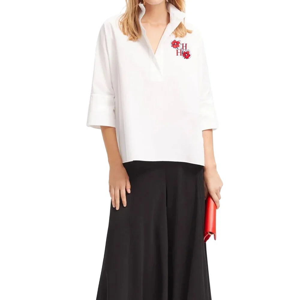 Women's Floral Cotton Polo Shirt with Long Sleeves – Summer 2025 | CHCH Casual Collection