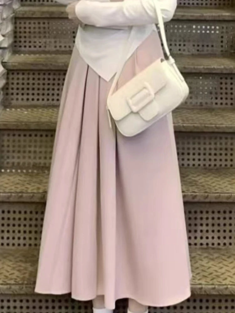 Miss tough Junior Sweet Autumn/Winter Asymmetrical A-Line Dress with Square Collar – Ankle Length, 