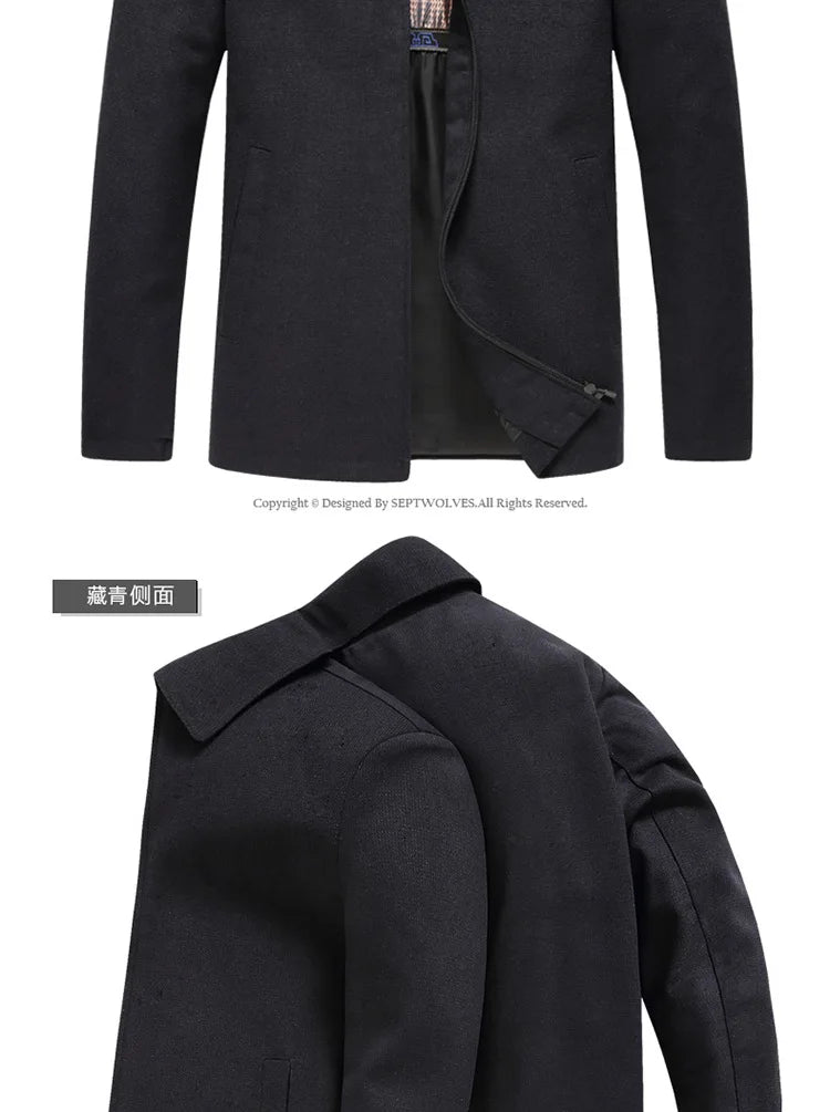 BULUOLANDI Men’s Casual Winter Jacket - Zipper Closure, Turn-down Collar, Regular Fit