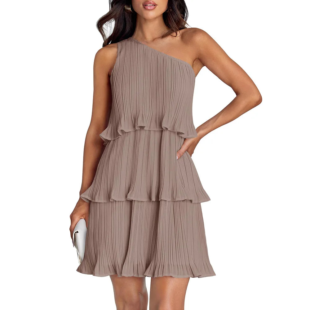 YJKDYK Women’s One-Shoulder A-Line Beach Dress – Summer 2024 Collection