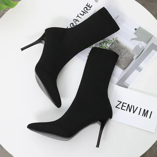 YBQJOO Women's Chelsea Boots – Pointed Toe, Ultra-High Heel, Sexy and Stylish Winter Footwear