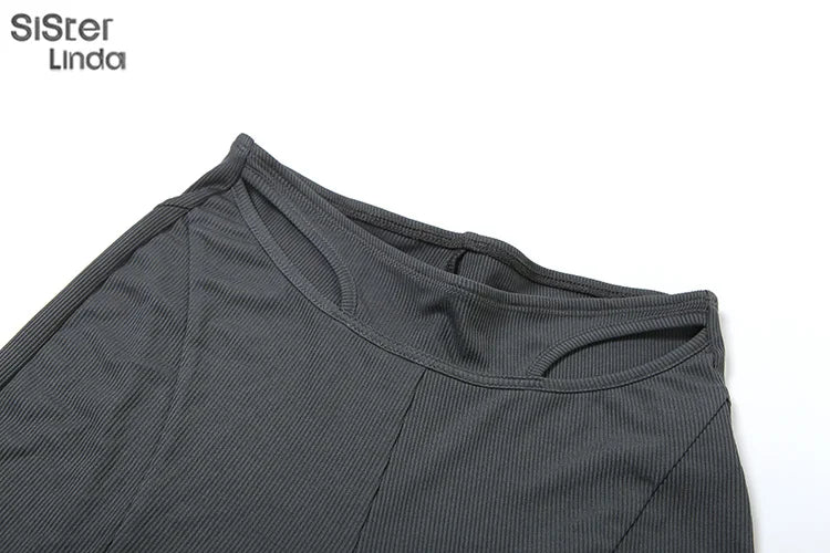 Sisterlinda Women's Casual Super-Short Skinny Pants & O-Neck Pullover Set - Spring/Summer 2024