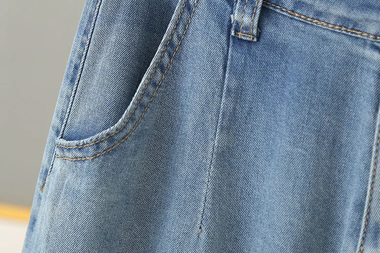 BISENMADE Women's High-Waist Slim Fit Stripe Harem Jeans with Pockets – Ankle-Length for Spring/Summer