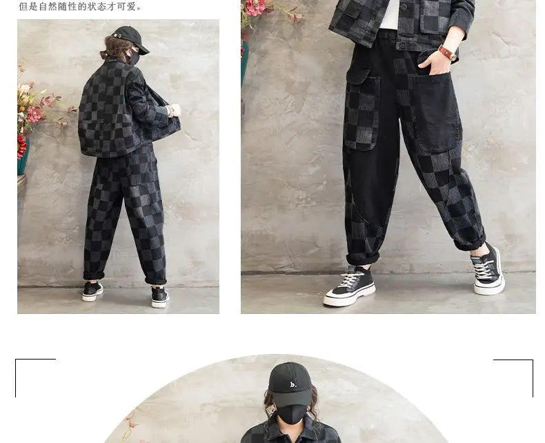 Stylish Denim Jacket Suit for Office Ladies