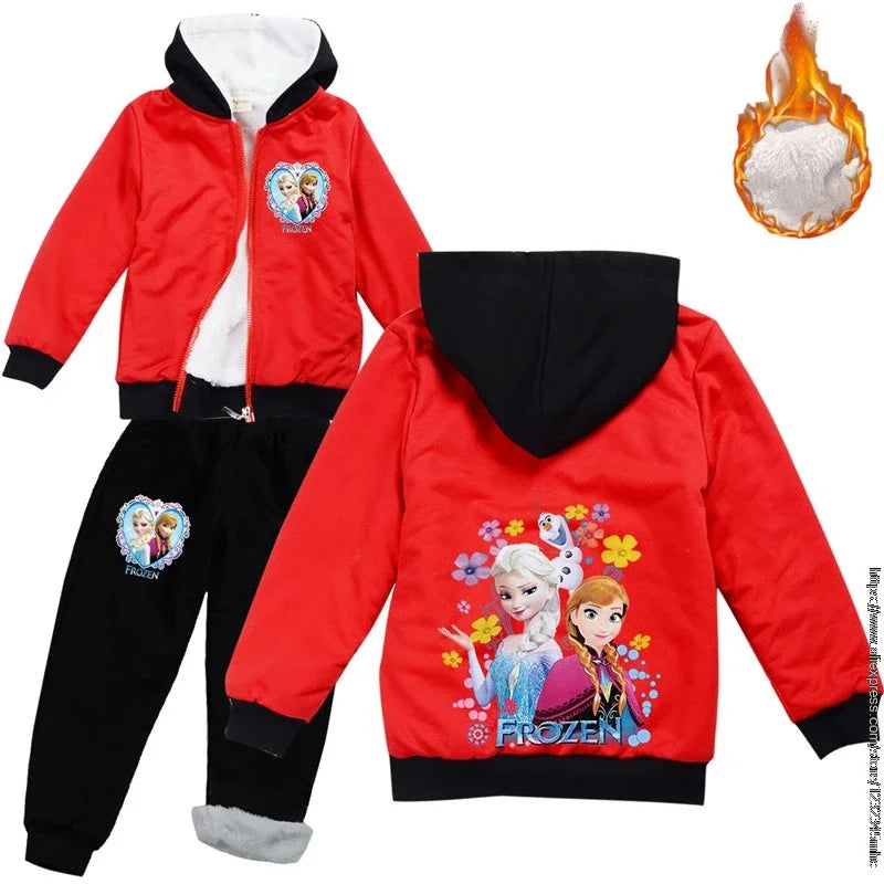 Disney Kids' Cartoon Hooded Pullover Set – Winter Coat for Boys and Girls (Ages 7-13)