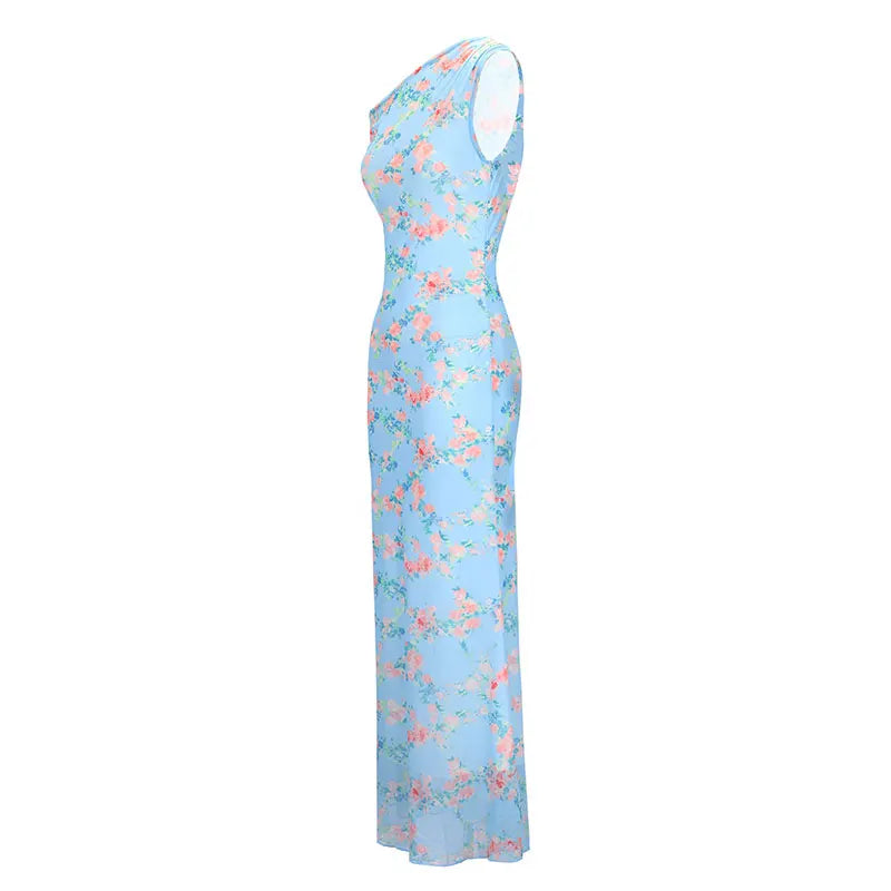 COOL BABES Women's Sexy Club Print Dress Backless Ankle-Length Sleeveless Pullover