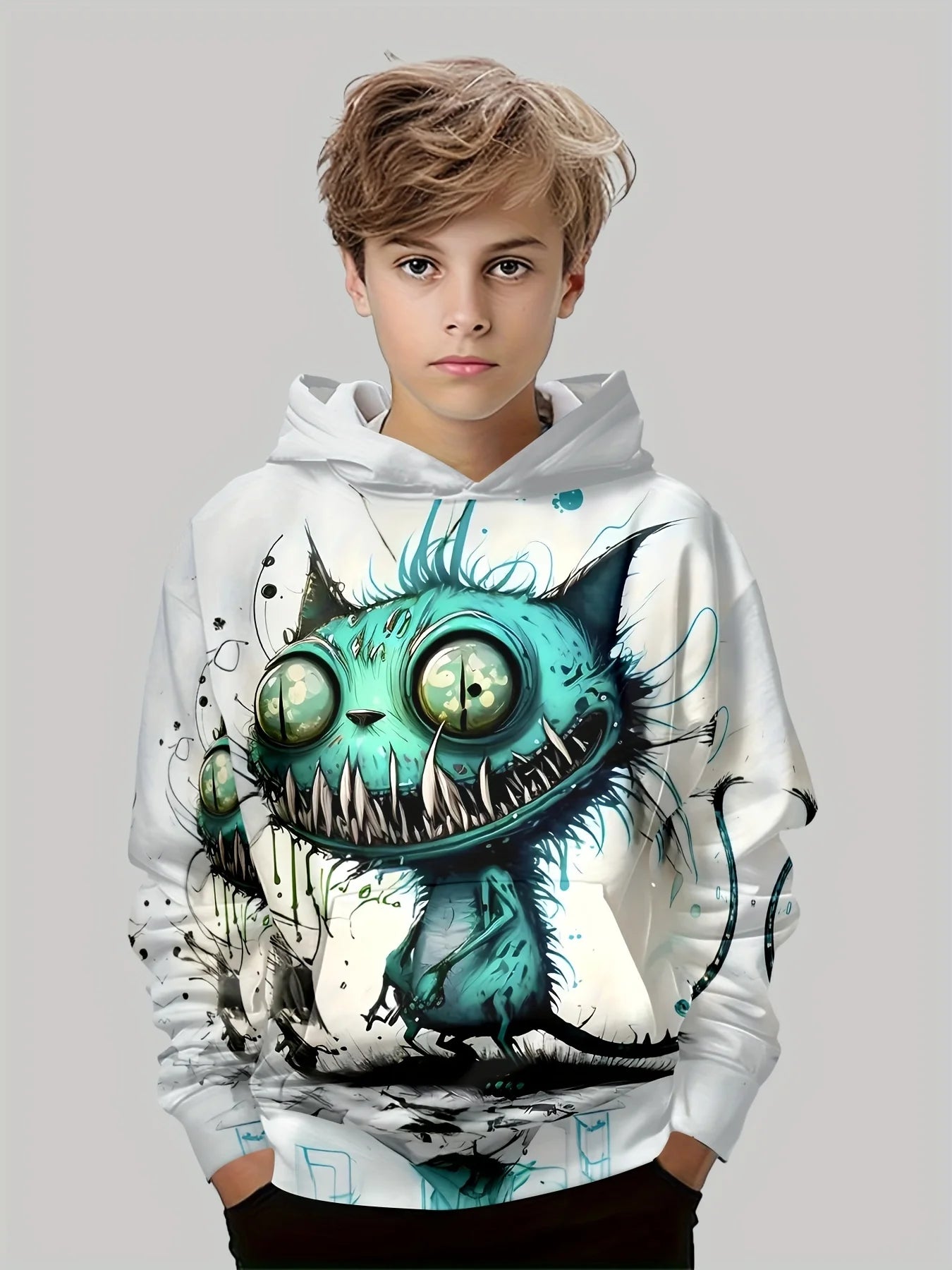 Colorful Cartoon Print Kids Sweatshirt – Casual Pullover for Boys & Girls (Ages 3–12)