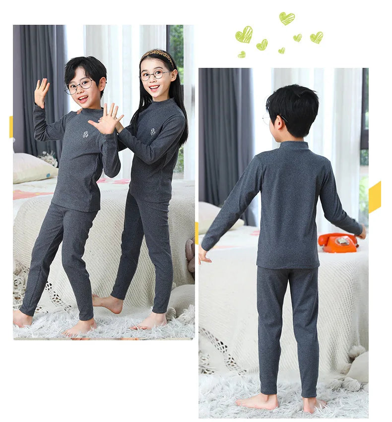 XJYIYUANLC Unisex Cartoon Print Homewear Set for Kids (Ages 7-13Y)