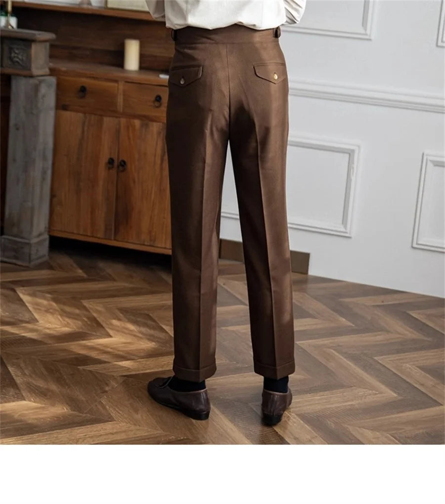 NoEnName_Null Men’s Chic Straight-Leg Business Pants – Spring and Autumn Collection